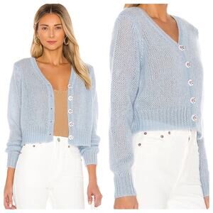 LoveShackFancy Folley Cardigan in Dreamy Blue